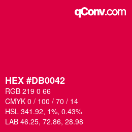 Color code: HEX #DB0042 | qconv.com