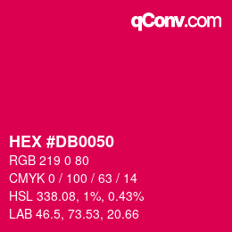 Color code: HEX #DB0050 | qconv.com