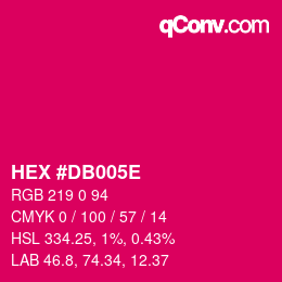 Color code: HEX #DB005E | qconv.com