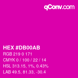 Color code: HEX #DB00AB | qconv.com