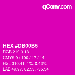 Color code: HEX #DB00B5 | qconv.com