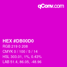 Color code: HEX #DB00D0 | qconv.com