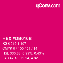 カラーコード: HEX #DB016B | qconv.com