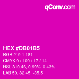カラーコード: HEX #DB01B5 | qconv.com