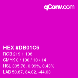 カラーコード: HEX #DB01C6 | qconv.com