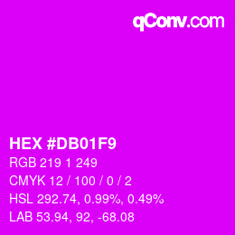 Color code: HEX #DB01F9 | qconv.com