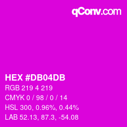 Color code: HEX #DB04DB | qconv.com