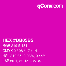 颜色代码: HEX #DB05B5 | qconv.com