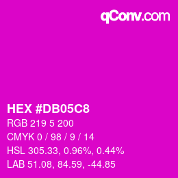 Color code: HEX #DB05C8 | qconv.com
