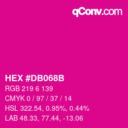 Color code: HEX #DB068B | qconv.com