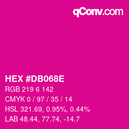 Color code: HEX #DB068E | qconv.com