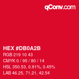 Color code: HEX #DB0A2B | qconv.com