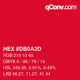 Color code: HEX #DB0A2D | qconv.com