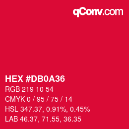 颜色代码: HEX #DB0A36 | qconv.com
