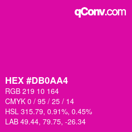 颜色代码: HEX #DB0AA4 | qconv.com