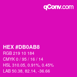 Color code: HEX #DB0AB8 | qconv.com