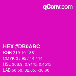 Color code: HEX #DB0ABC | qconv.com