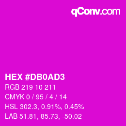 カラーコード: HEX #DB0AD3 | qconv.com