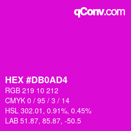 颜色代码: HEX #DB0AD4 | qconv.com
