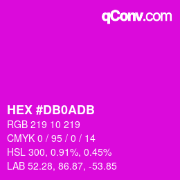 カラーコード: HEX #DB0ADB | qconv.com