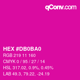 カラーコード: HEX #DB0BA0 | qconv.com