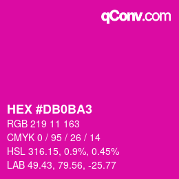 カラーコード: HEX #DB0BA3 | qconv.com
