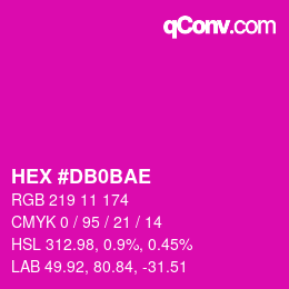 Color code: HEX #DB0BAE | qconv.com