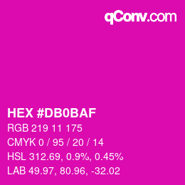 カラーコード: HEX #DB0BAF | qconv.com
