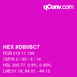 カラーコード: HEX #DB0BC7 | qconv.com