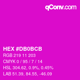 Color code: HEX #DB0BCB | qconv.com