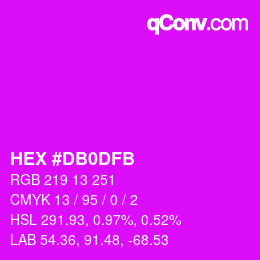 Farbcode: HEX #DB0DFB | qconv.com