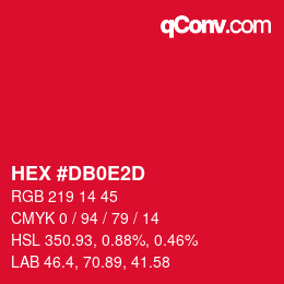 カラーコード: HEX #DB0E2D | qconv.com