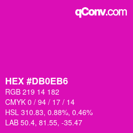 カラーコード: HEX #DB0EB6 | qconv.com