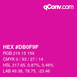 Color code: HEX #DB0F9F | qconv.com
