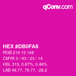 カラーコード: HEX #DB0FA8 | qconv.com