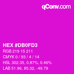カラーコード: HEX #DB0FD3 | qconv.com