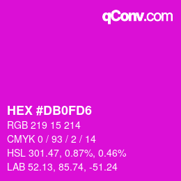 Color code: HEX #DB0FD6 | qconv.com