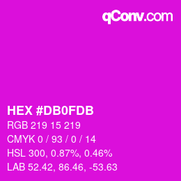 Color code: HEX #DB0FDB | qconv.com