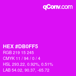 颜色代码: HEX #DB0FF5 | qconv.com