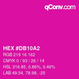 颜色代码: HEX #DB10A2 | qconv.com