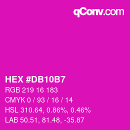 颜色代码: HEX #DB10B7 | qconv.com
