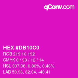 颜色代码: HEX #DB10C0 | qconv.com