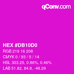 颜色代码: HEX #DB10D0 | qconv.com