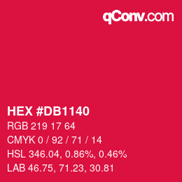 颜色代码: HEX #DB1140 | qconv.com