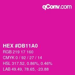 Color code: HEX #DB11A0 | qconv.com