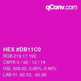 Farbcode: HEX #DB11C0 | qconv.com