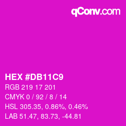 カラーコード: HEX #DB11C9 | qconv.com