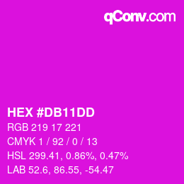 カラーコード: HEX #DB11DD | qconv.com