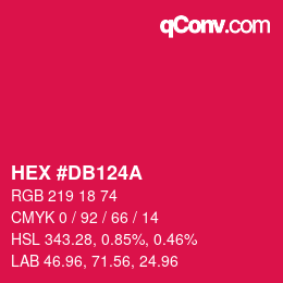 カラーコード: HEX #DB124A | qconv.com