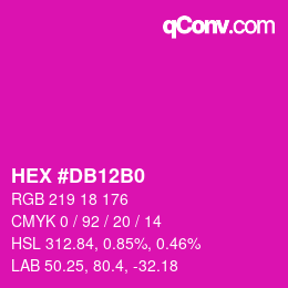Color code: HEX #DB12B0 | qconv.com